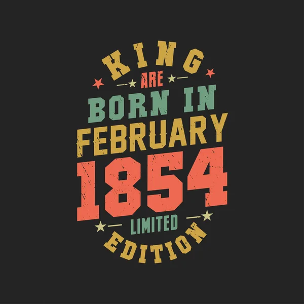 Kral Şubat 1854 Doğdu Kral Şubat 1854 Doğdu Retro Vintage — Stok Vektör