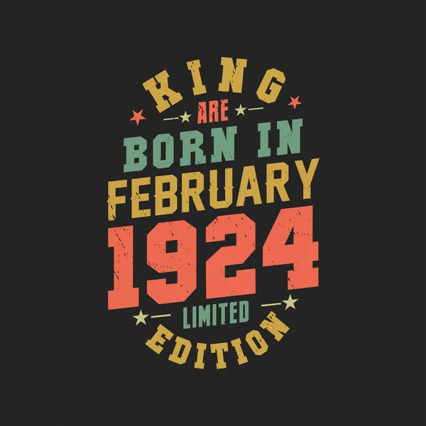 Βασιλιάς Γεννήθηκε Τον Φεβρουάριο Του 1924 Βασιλιάς Γεννιούνται Τον Φεβρουάριο — Διανυσματικό Αρχείο