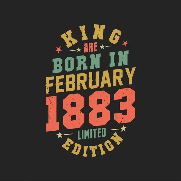 Kral Şubat 1883 Doğdu Kral Şubat 1883 Doğdu Retro Vintage — Stok Vektör