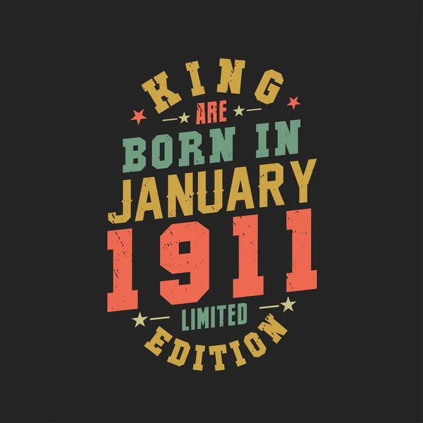 Kral Ocak 1911 Doğdu Kral Ocak 1911 Doğdu Retro Vintage — Stok Vektör