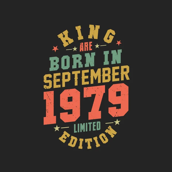 Βασιλιάς Γεννήθηκε Τον Σεπτέμβριο Του 1979 Βασιλιάς Γεννιούνται Σεπτέμβριο 1979 — Διανυσματικό Αρχείο