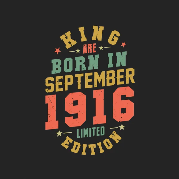 Βασιλιάς Γεννήθηκε Τον Σεπτέμβριο Του 1916 Βασιλιάς Γεννιούνται Σεπτέμβριο Του — Διανυσματικό Αρχείο