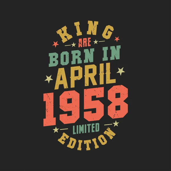 Βασιλιάς Γεννήθηκε Τον Απρίλιο Του 1958 King Γεννιούνται Τον Απρίλιο — Διανυσματικό Αρχείο