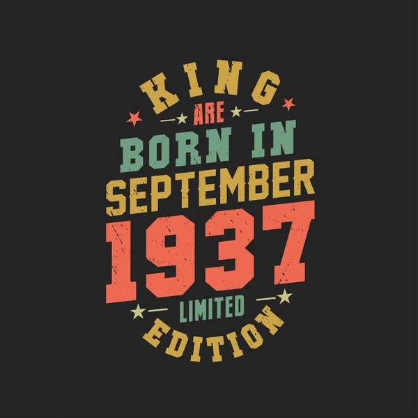King Nace Septiembre 1937 Rey Nacen Septiembre 1937 Retro Vintage — Vector de stock