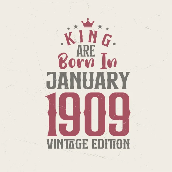 King Born January 1909 Vintage Edition King Born January 1909 — Stock Vector