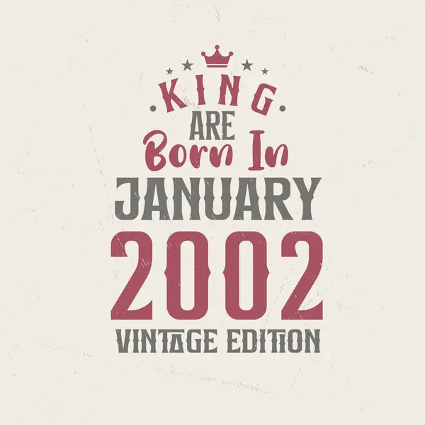 King 2002 Yılının Ocak Ayında Vintage Tarafından Üretilmiştir King Ocak — Stok Vektör
