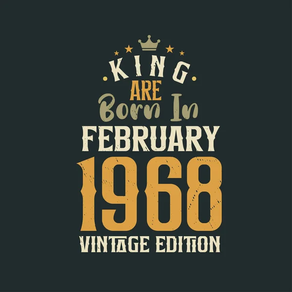 King 1968 Yılının Şubat Ayında Vintage Doğdu King 1968 Yılının — Stok Vektör