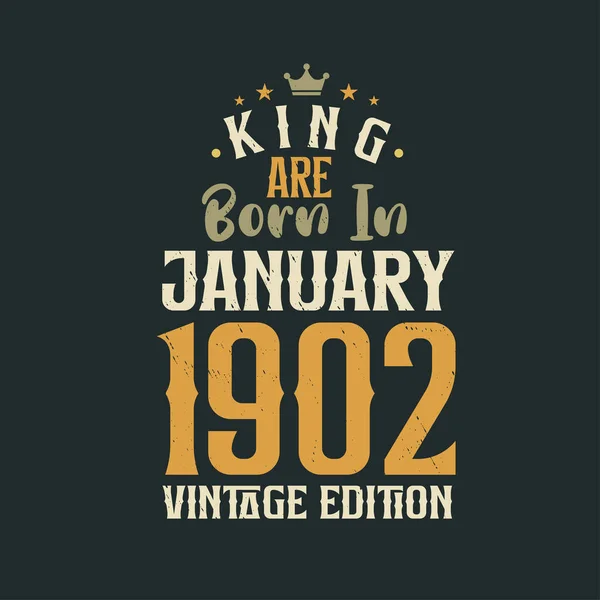 Кинг Родился Январе 1902 Года Винтажном Издании Кинг Родился Январе — стоковый вектор