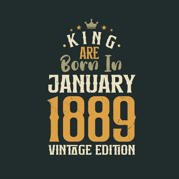 Кинг Родился Январе 1889 Года King Born January 1889 Retro — стоковый вектор