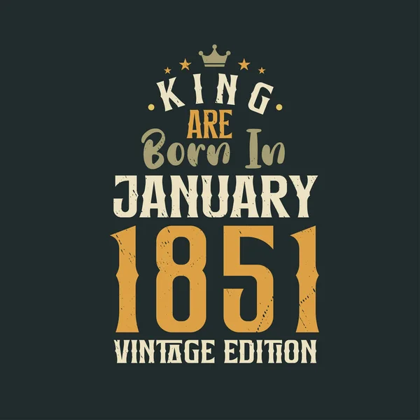 Кинг Родился Январе 1851 Года King Born January 1851 Retro — стоковый вектор