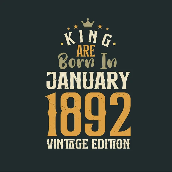 Кинг Родился Январе 1892 Года King Born January 1892 Retro — стоковый вектор
