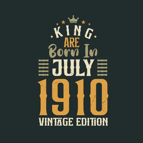 Koning Worden Geboren Juli 1910 Vintage Editie Koning Worden Geboren — Stockvector