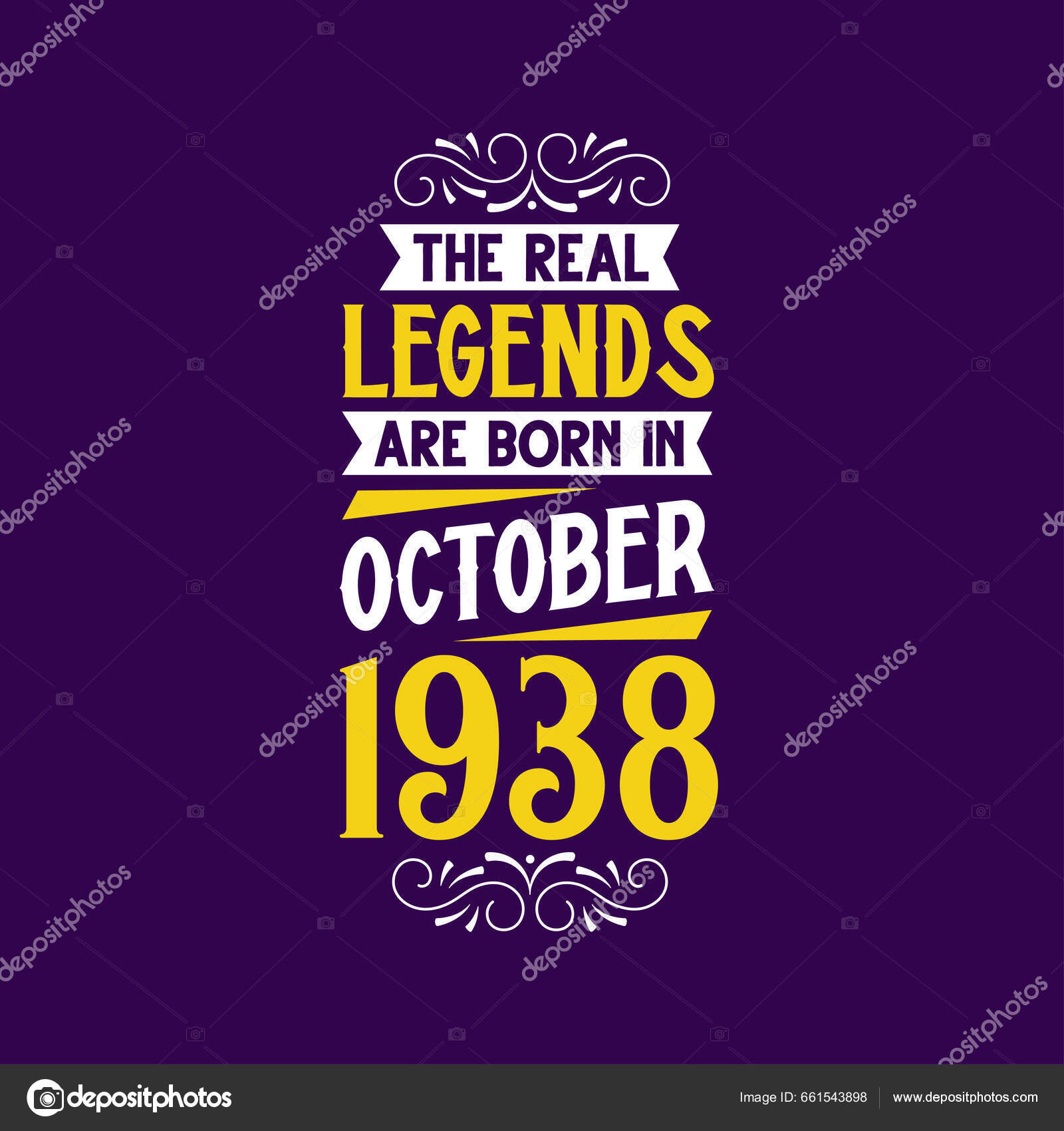 Real Legend Born October 1938 Born October 1938 Retro Vintage Stock