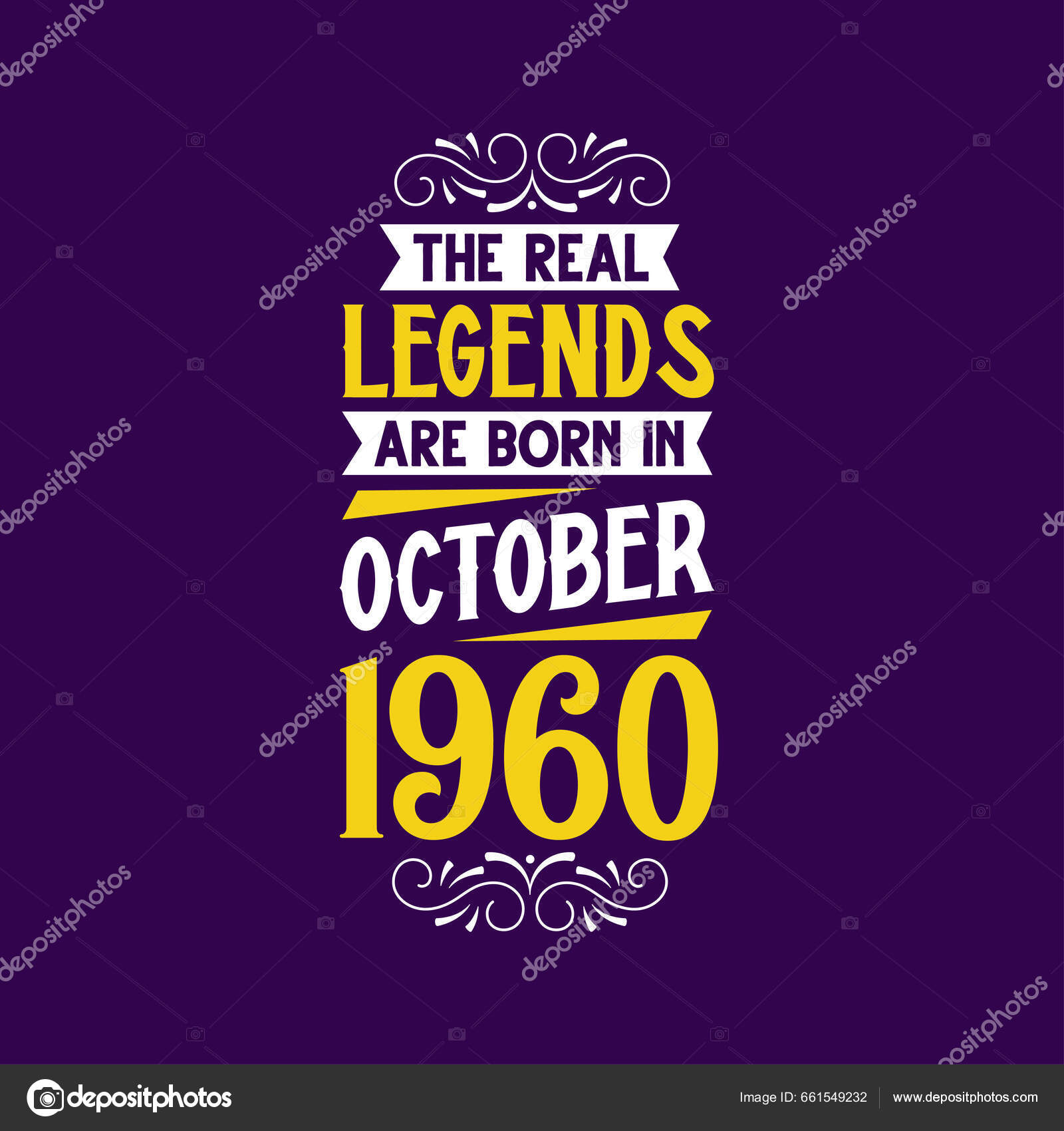 Real Legend Born October 1960 Born October 1960 Retro Vintage Stock
