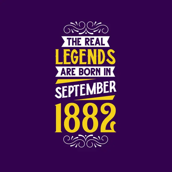 Echte Legende Geboren September 1882 Geboren September 1882 Retro Vintage — Stockvector