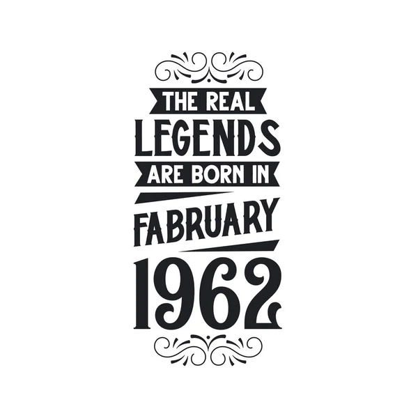 Πραγματικός Θρύλος Γεννιούνται Φεβρουάριο 1962 Πραγματικός Θρύλος Γεννιούνται Φεβρουάριο 1962 — Διανυσματικό Αρχείο