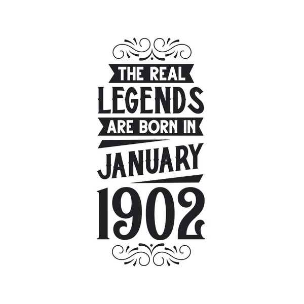 Skutečné Legendy Rodí Lednu 1902 Skutečná Legenda Rodí Lednu 1902 — Stockový vektor