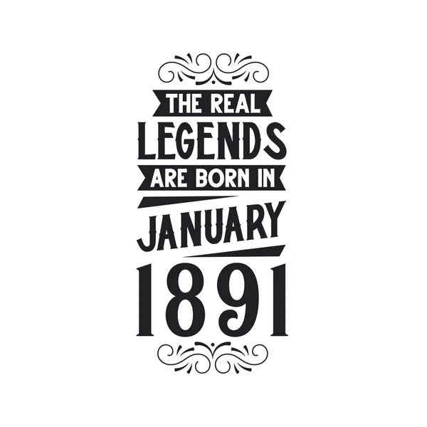 Real Legend Born January 1891 Real Legend Born January 1891 — Stock Vector