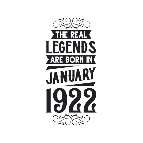 Real Legend Born January 1922 Real Legend Born January 1922 — Stock Vector