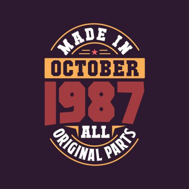 Ekim 1987 'de yapılmış tüm orijinal parçalar. Ekim 1987 'de doğdu Retro Vintage doğum günü