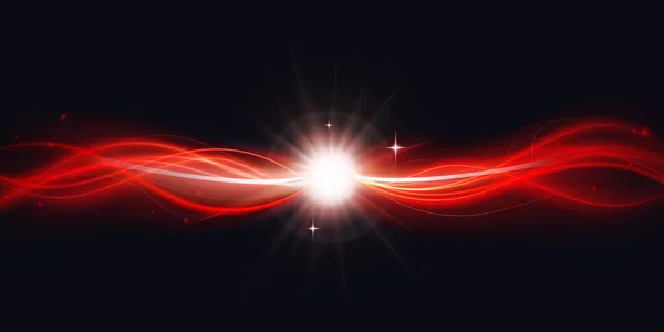 Абстрактная Сияющая Красная Цветовая Волна Соединяет Иллюстрирует Вектор Потока Магические — стоковый вектор