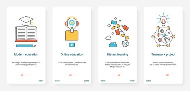 Modern education system. Online learning, distance education and innovative project vector illustration