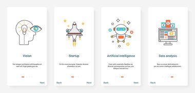 AI mobile concept banner UI, UX templates vector illustration
