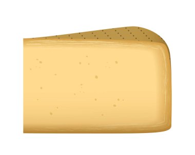 Piece of parmesan cheese. Dairy products, healthy diet food, milk production vector cartoon illustration