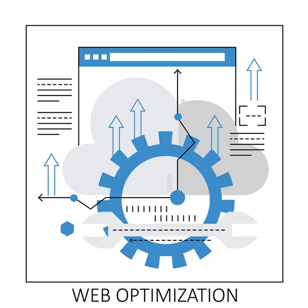 Cloud Weboptimierung Illustration Des Online Cloud Speichermanagements — Stockvektor