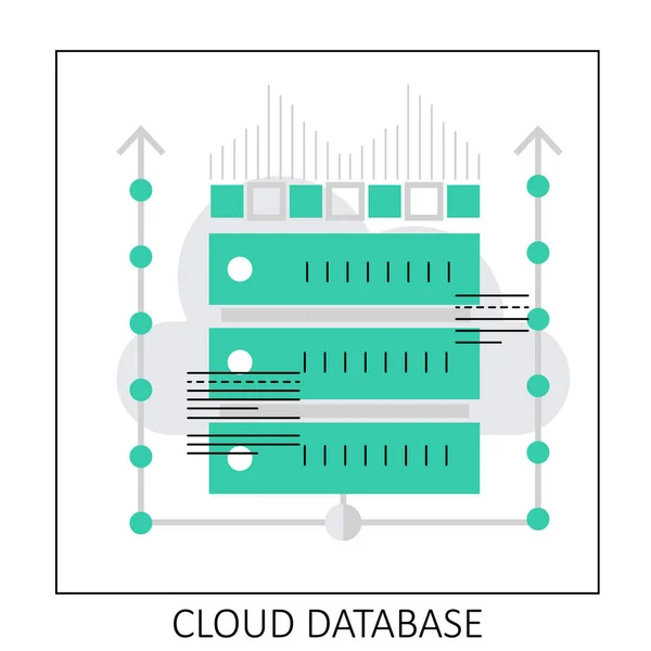 Cloud Database Server Hosten Van Online Informatie Opslag Cloud Computing — Stockvector