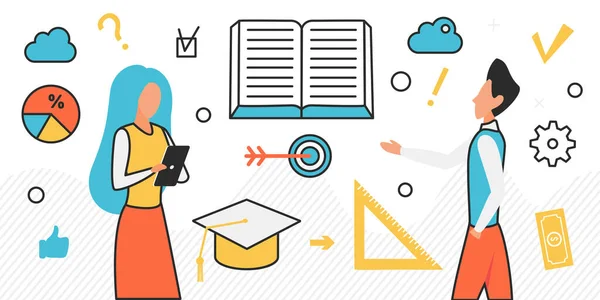Γνώση Δεξιοτήτων Εκπαίδευσης Ακαδημαϊκό Πτυχίο Σπουδές Αποφοίτηση Διάνυσμα Απλή Απεικόνιση — Διανυσματικό Αρχείο