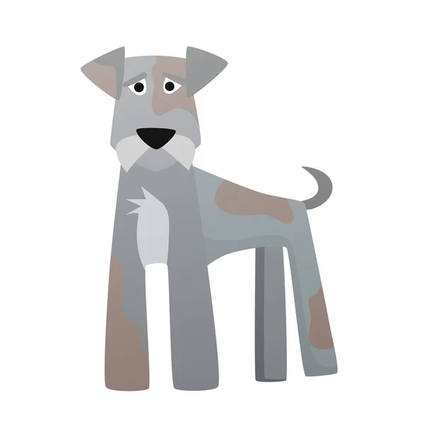 ミニチュアシュノーザー犬 子犬の品種 家族の忠実な美しいペットベクトル漫画のイラスト — ストックベクタ