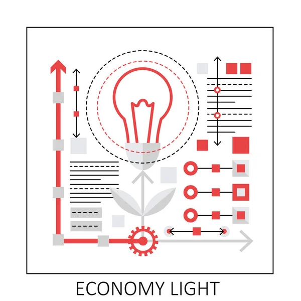 Économie Énergie Légère Ampoule Économie Énergie Protéger Écologie Mondiale Illustration — Image vectorielle