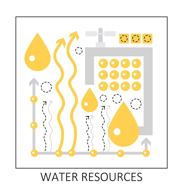 世界の水資源 自然環境資源 水ベクトル図を保護する — ストックベクタ