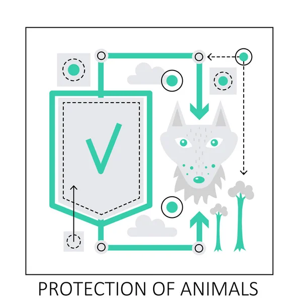 Protección Mundial Los Animales Salvar Animales Salvajes Fauna Natural Protección — Archivo Imágenes Vectoriales