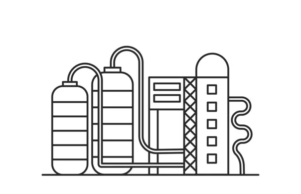 Ipari Gyártóüzem Erőmű Épület Vektor Vázlat Illusztráció — Stock Vector
