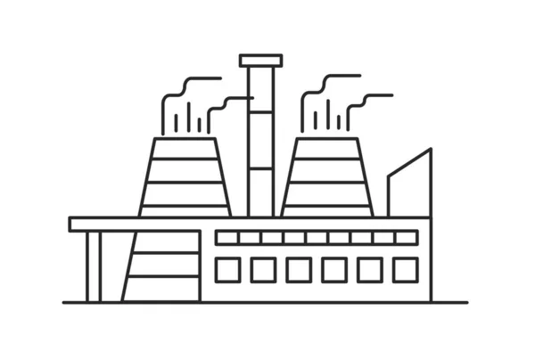 Architecture Industrielle Usine Centrale Électrique Schéma Vectoriel Usine Production — Image vectorielle