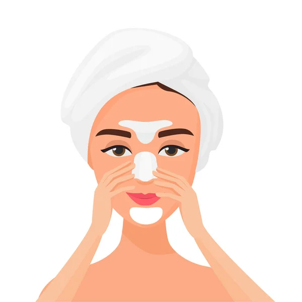 Kozmetik Güzellik Maskesi Cilt Bakımı Spa Tedavi Vektör Çizimi — Stok Vektör