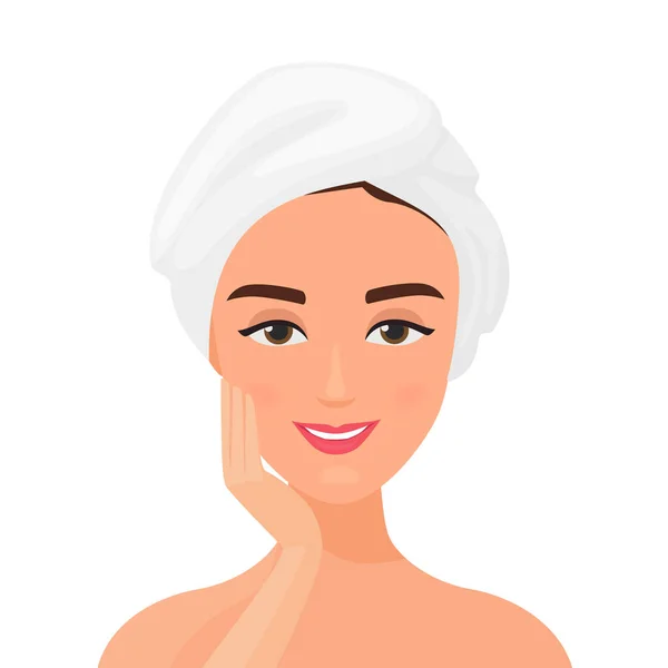 面部皮肤护理治疗 温泉美容面具 面部护理矢量卡通画 — 图库矢量图片