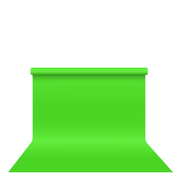 Photo studio equipment green background. Professional photoshoot service vector illustration