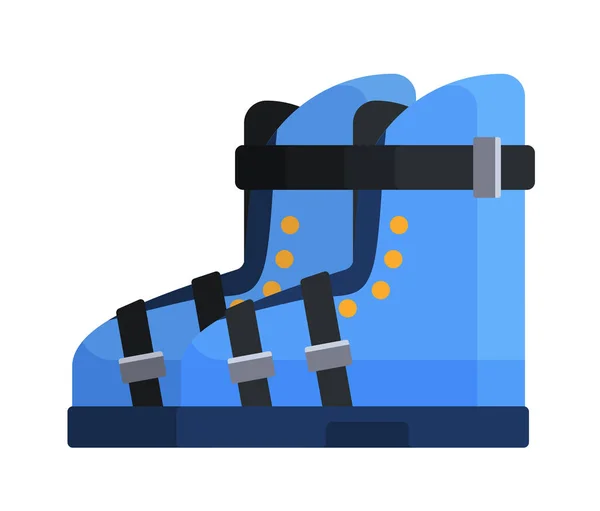 Snowboarding Boots Mountain Hiking Shoes Winter Sport Equipment Vector Cartoon — Stock Vector