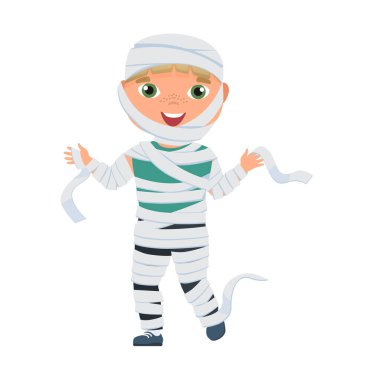 Cadılar Bayramı çocuğunun annesi. Şaka mı şeker mi? Çocuklar kostüm vektörü çizimleriyle parti veriyor.