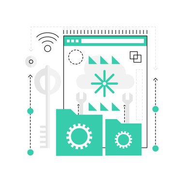 Arama motoru optimizasyonu. Pazarlama stratejisi, piyasa araştırma vektörü illüstrasyonu