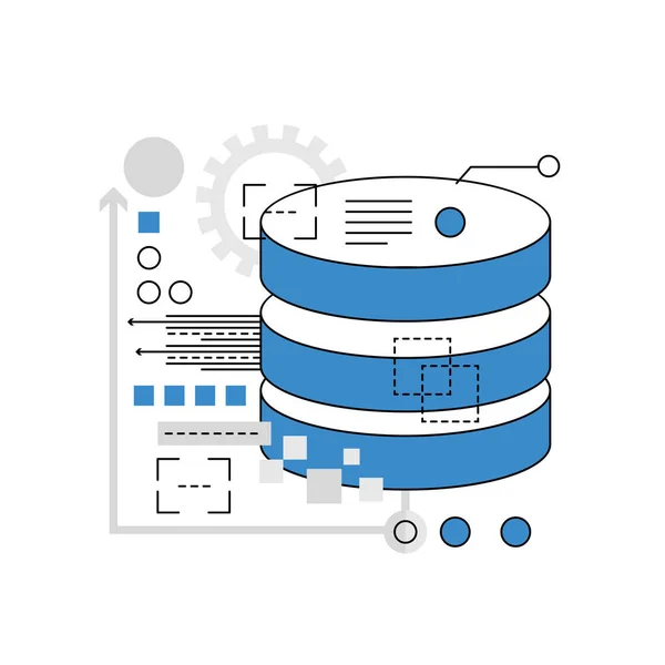 Database Server Technology Database Management Digital Information Hosting Vector Illustration — Stock Vector