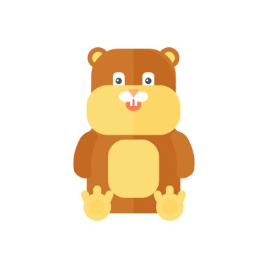 Komik yüzlü sevimli bebek kunduz, çocuksu süsleme vektörü çizimi için hayvan.