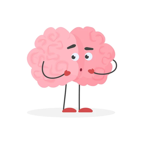 Милий Заплутаний Характер Людського Мозку Нервовий Сором Язливий Емоціон Векторні Ліцензійні Стокові Ілюстрації