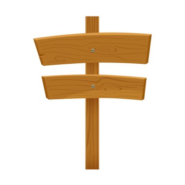 Tahta tabela, iki tane boş tahta tabela, sancak vektör resimli rehber direği.