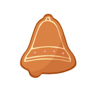 Noel kurabiyesi, ev yapımı leziz çan ve kremalı vektör çizimi.