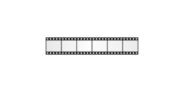Video kaydı ve film prodüksiyon vektörü illüstrasyonu için eski bir retro film şeridi