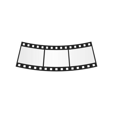 Üç boyutlu film şerit bandı üç kare parçaya bölünmüş, film şeridi dalga vektör illüstrasyonu